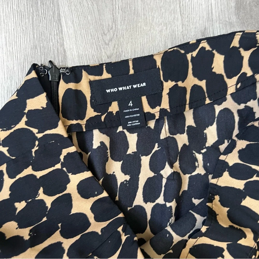Asymmetrical Animal Print Midi Skirt